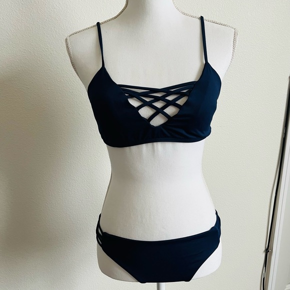 Dark blue Strappy Bikini Set XS - Picture 1 of 7